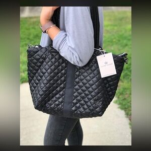 Oliver Thomas Quilted Black Tote